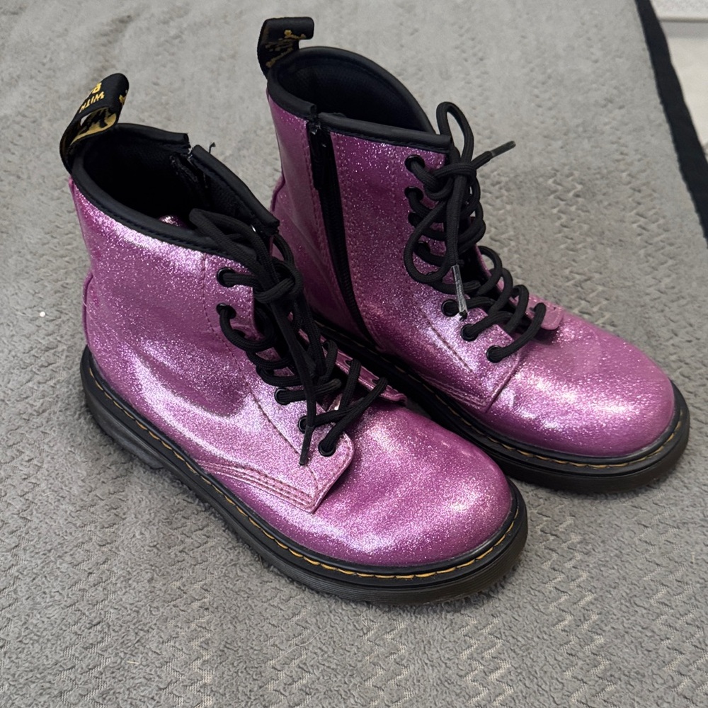 Dr. Martens Kids Pink Glitter Boots